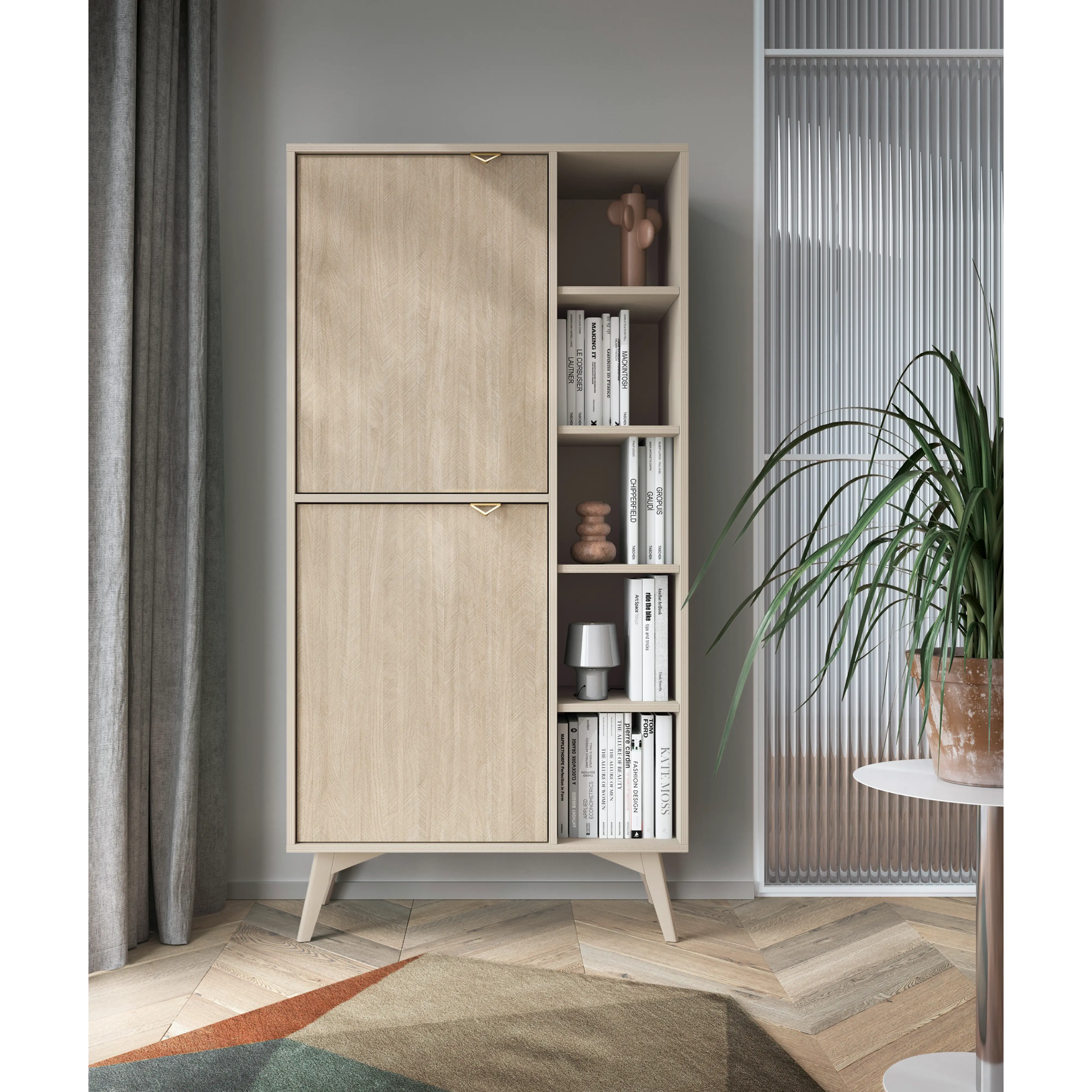 Regał boho Aurelia RG80 beż piaskowy