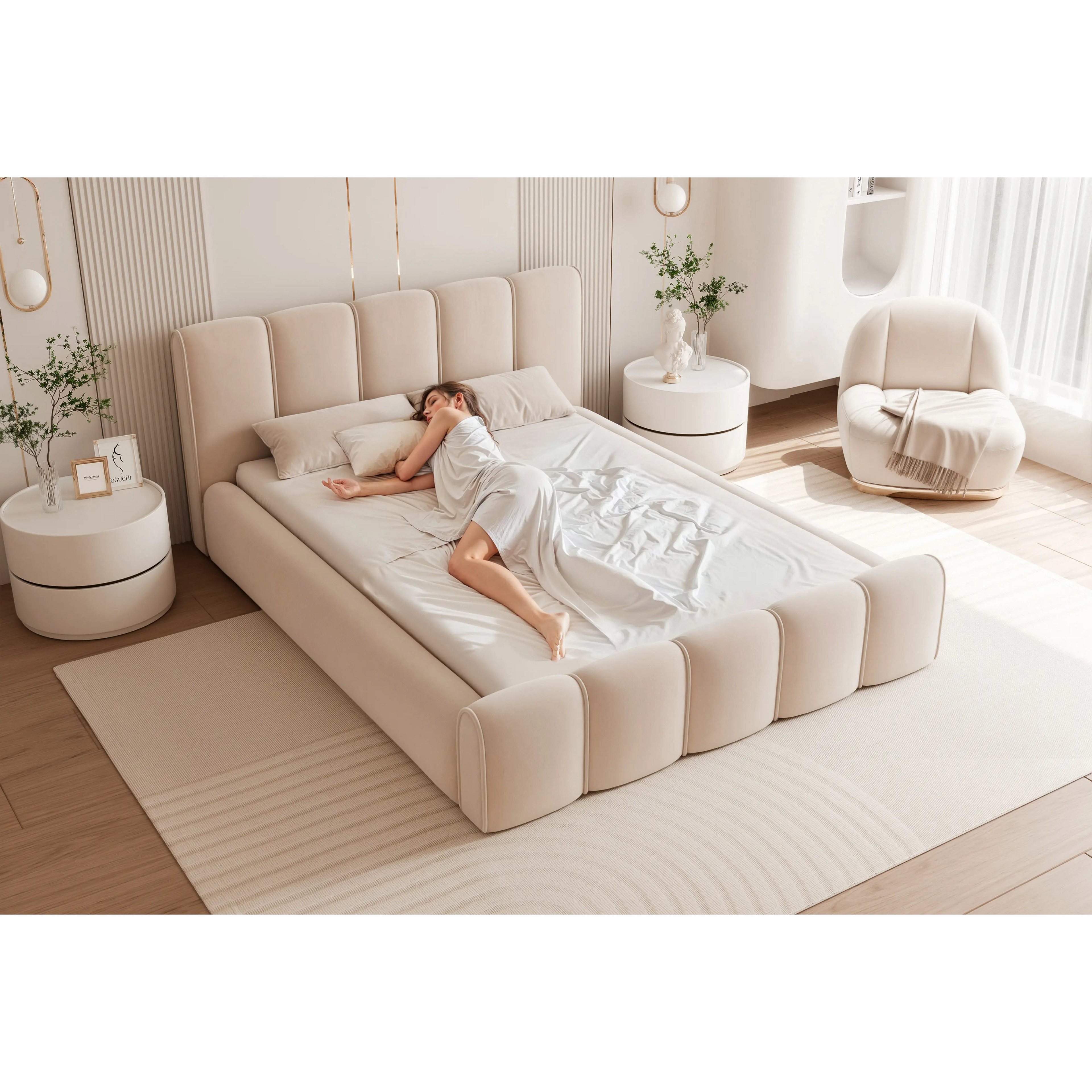 Łóżko tapicerowane QUANTUM z pojemnikiem - Tkanina Dream Velvet