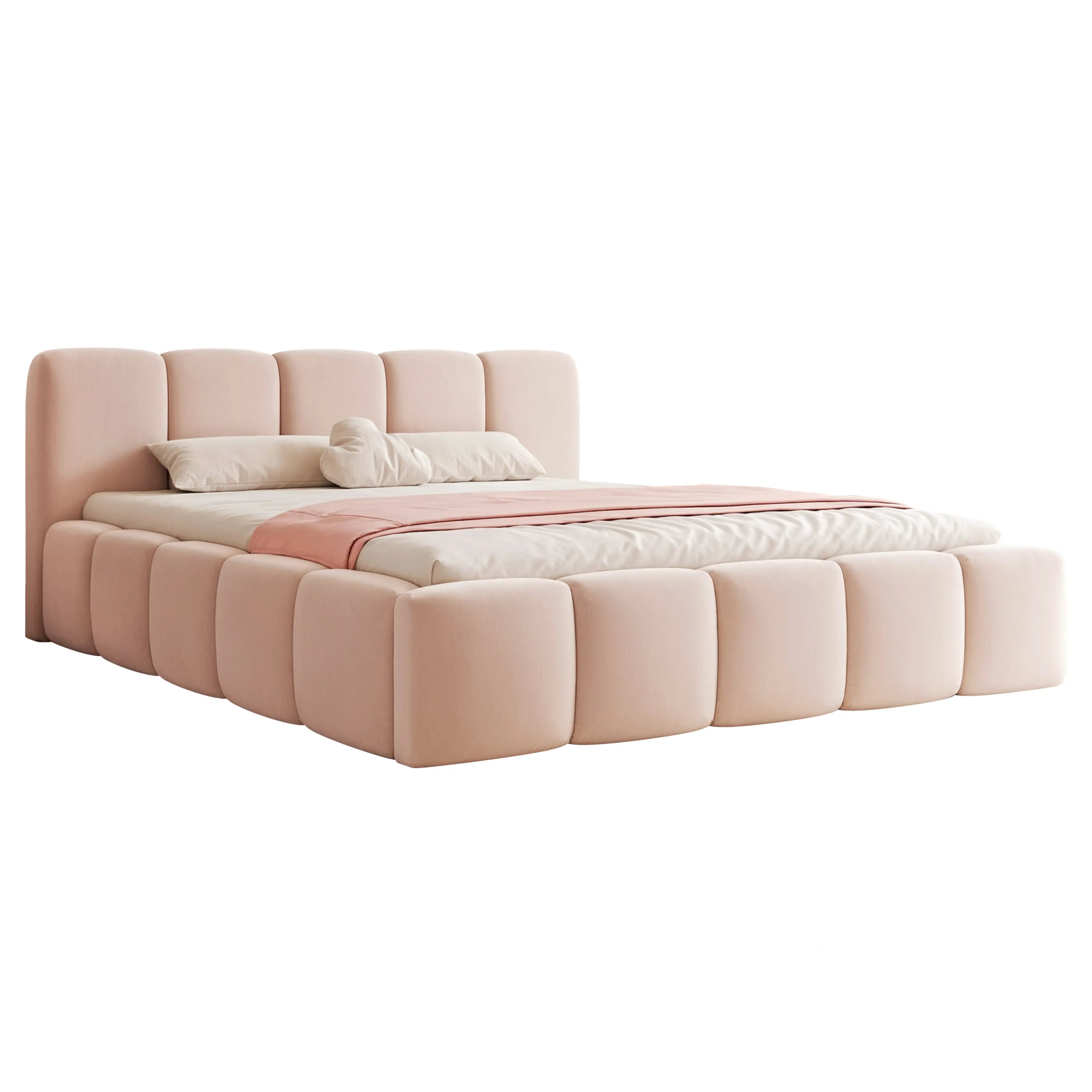 Łóżko tapicerowane SILENT BAS z pojemnikiem - Tkanina Dream Velvet