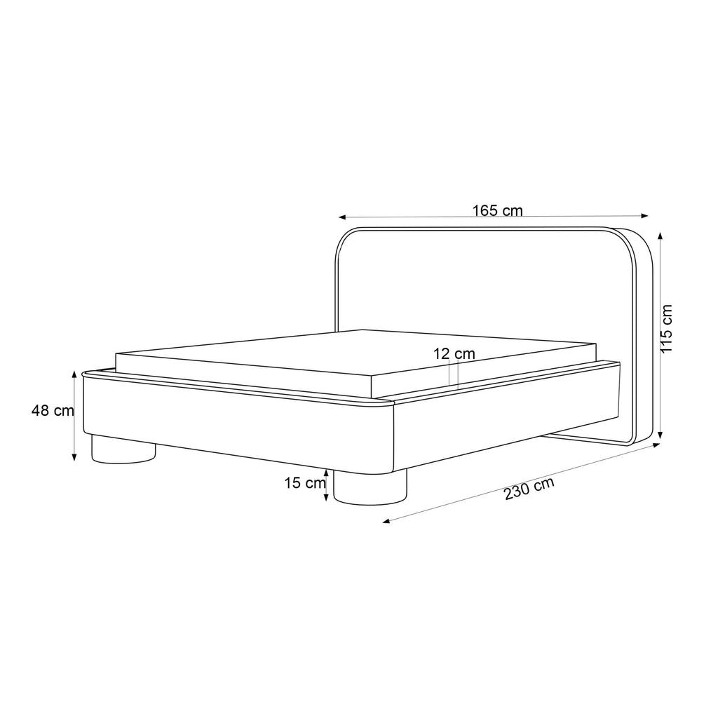 Łóżko tapicerowane AURORA z pojemnikiem na pościel - Tkanina Abriamo