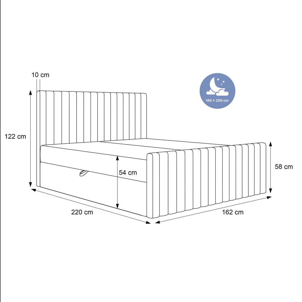 Łóżko kontynentalne Parma z pojemnikiem Dream Velvet 41 Brązowe