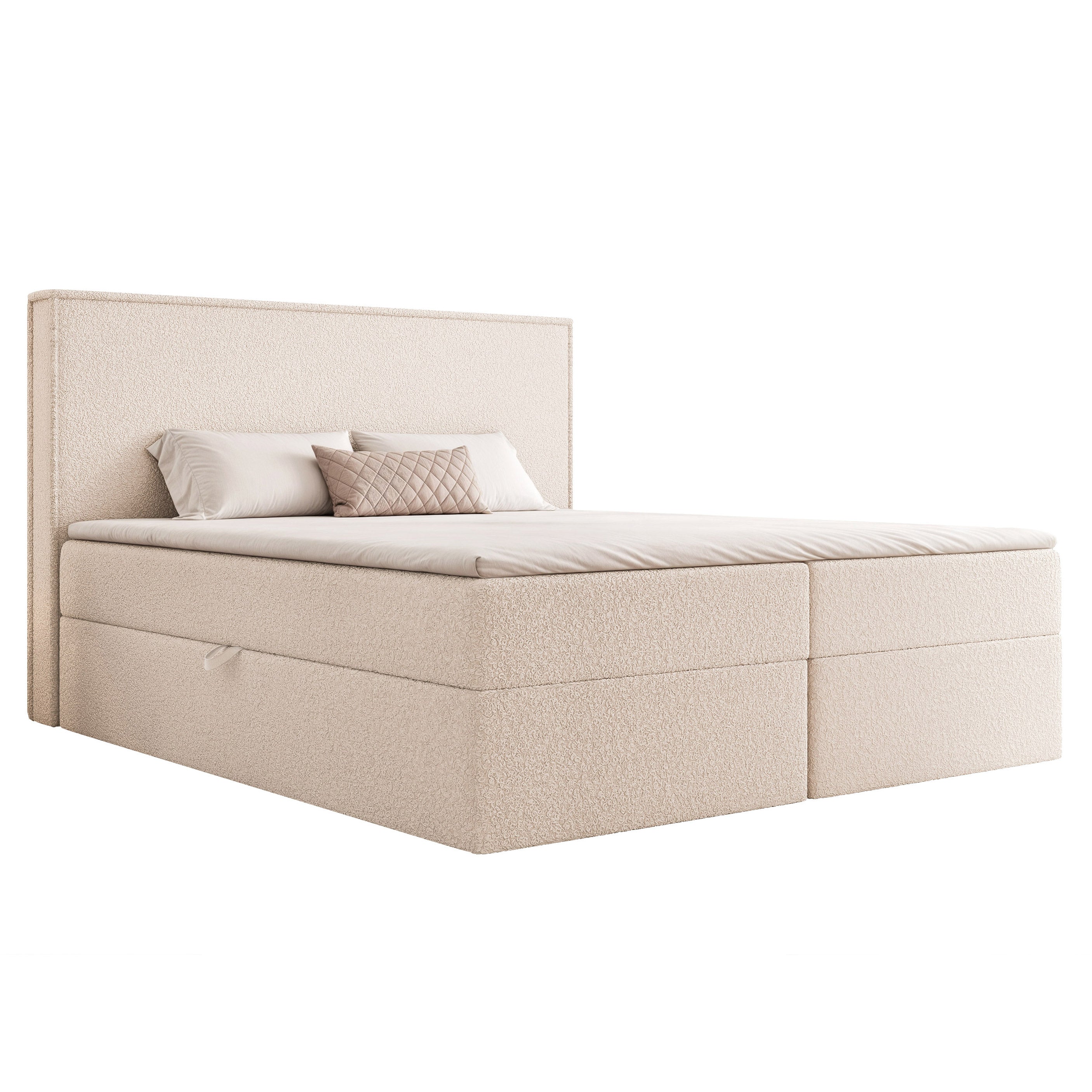 Łóżko kontynentalne z pojemnikiem Hiuma Quelle 03 Beżowe