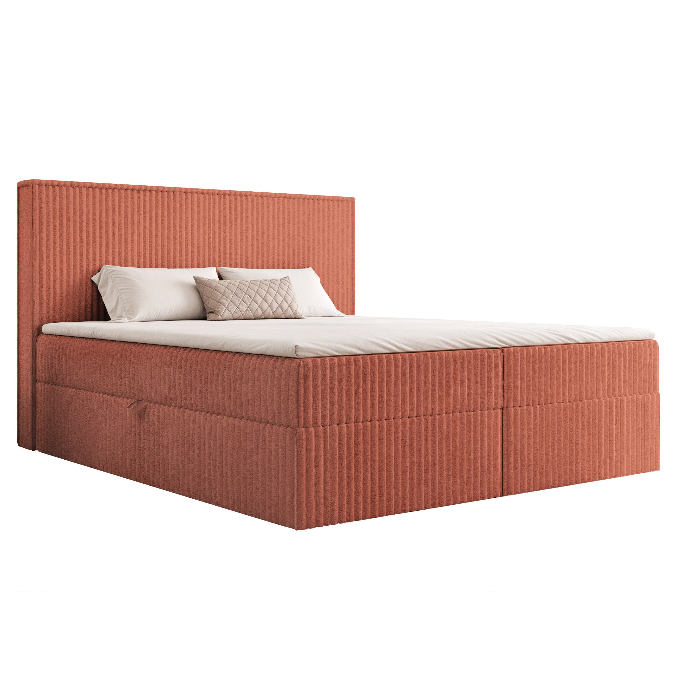 Łóżko kontynentalne z pojemnikiem Hiuma Tilia 52 Rdzawy Brąz