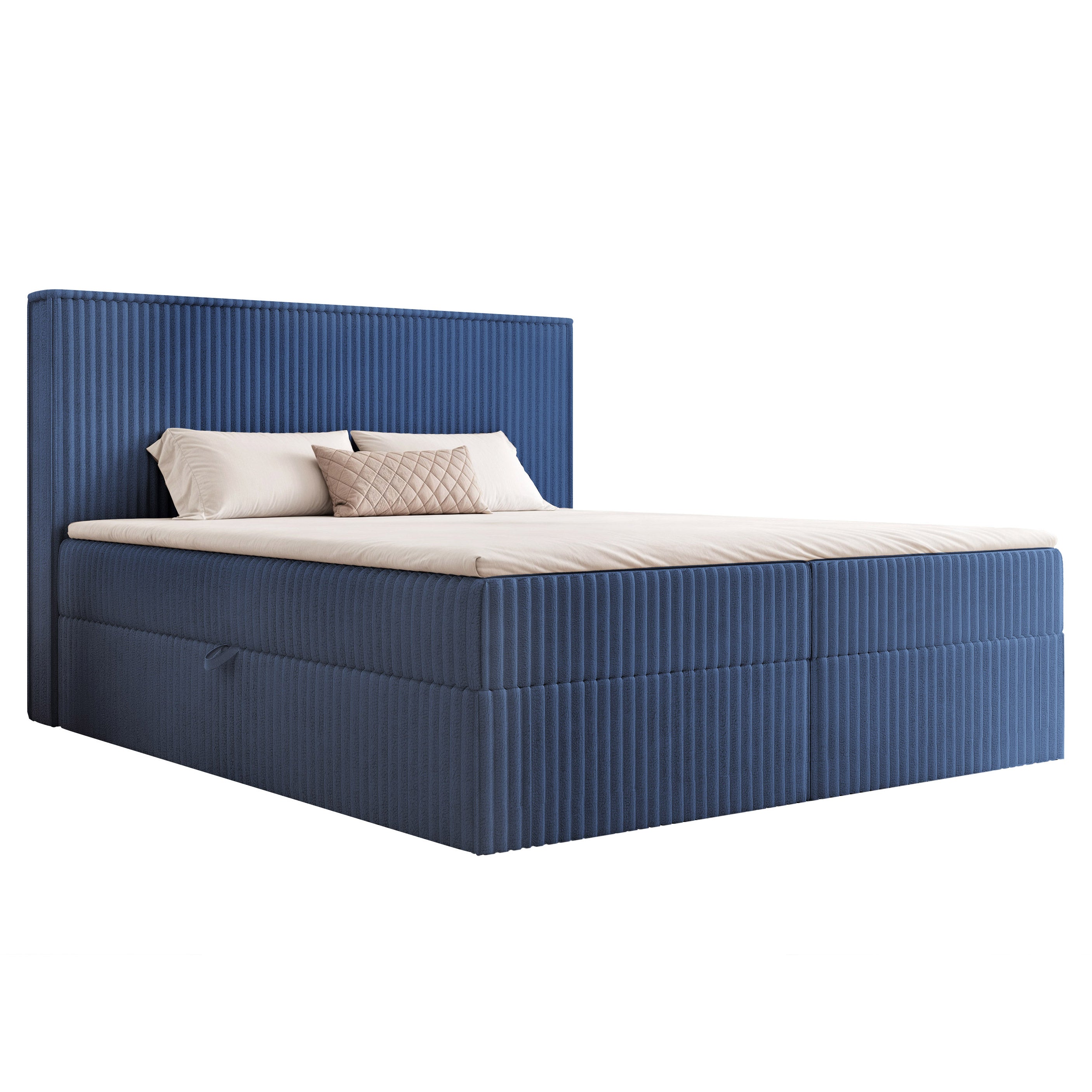 Łóżko kontynentalne z pojemnikiem Hiuma Tilia 77 Granatowe