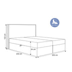 Łóżko kontynentalne z pojemnikiem Hiuma Dream Velvet 12 Czarne