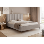 Łóżko tapicerowane VELORIA SOFT 120–200x200 z wysokim zagłówkiem na nóżkach