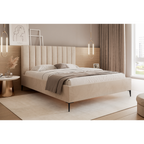 Łóżko tapicerowane VELORIA SOFT 120–200x200 z wysokim zagłówkiem na nóżkach
