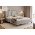 Łóżko tapicerowane VELORIA SOFT 120–200x200 z wysokim zagłówkiem na nóżkach