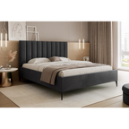 Łóżko tapicerowane VELORIA SOFT 120–200x200 z wysokim zagłówkiem na nóżkach