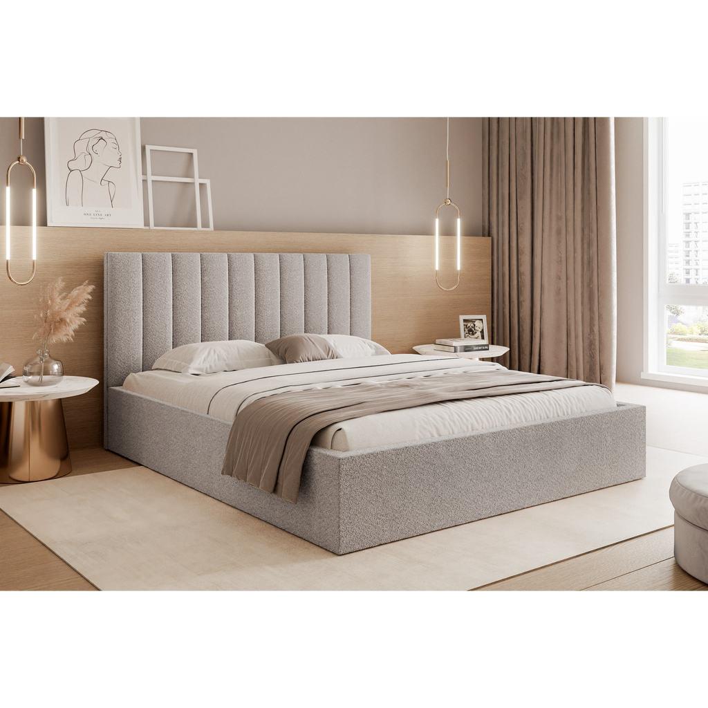 Łóżko tapicerowane VELORIA SOFT 120–200x200 z wysokim zagłówkiem
