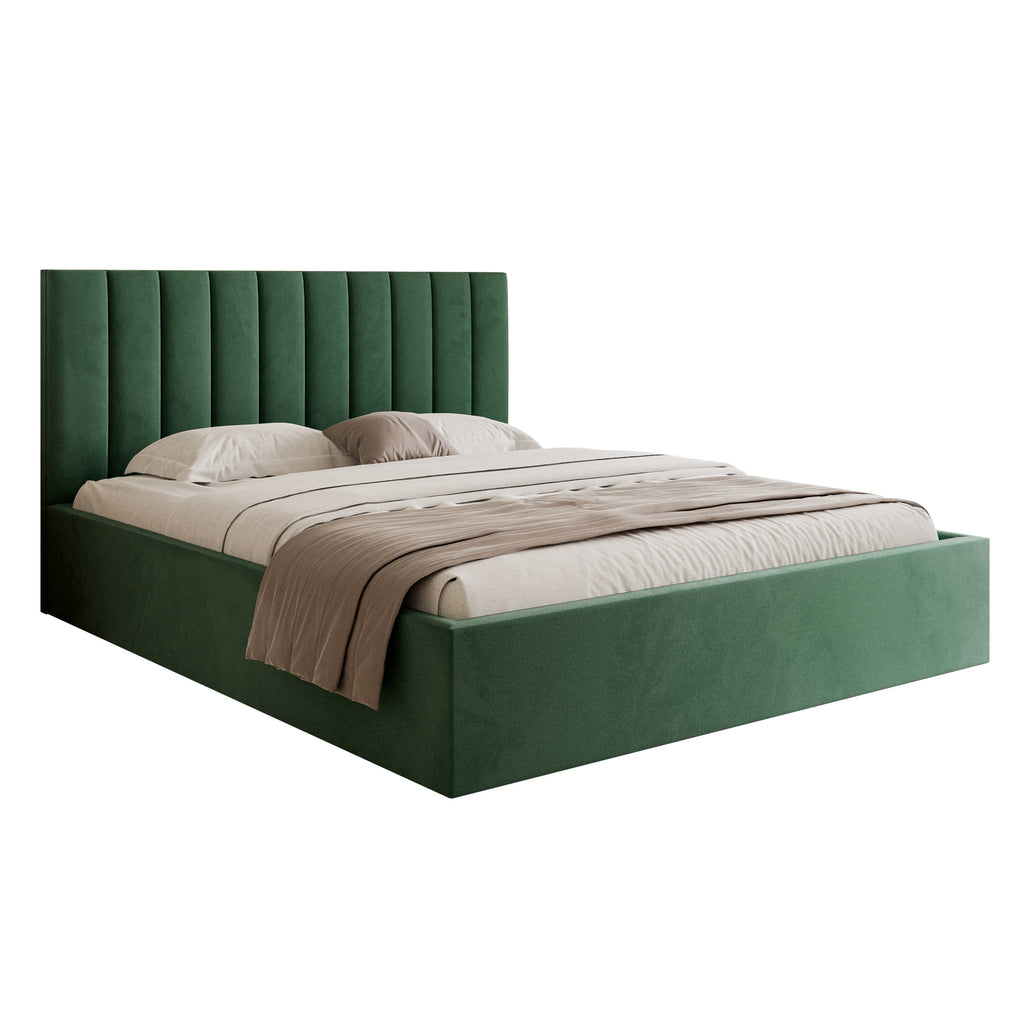 Łóżko tapicerowane VELORIA SOFT 120–200x200 z wysokim zagłówkiem