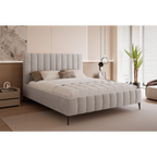 Łóżko tapicerowane VELORIA PANEL AIR 120–200x200 z wysokim zagłówkiem na nóżkach