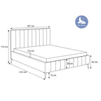 Łóżko tapicerowane VELORIA PANEL AIR 120–200x200 z wysokim zagłówkiem na nóżkach