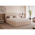 Łóżko tapicerowane VELORIA PANEL SOFT 120–200x200 z wysokim zagłówkiem