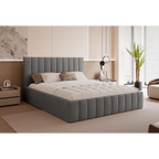 Łóżko tapicerowane VELORIA PANEL SOFT 120–200x200 z wysokim zagłówkiem