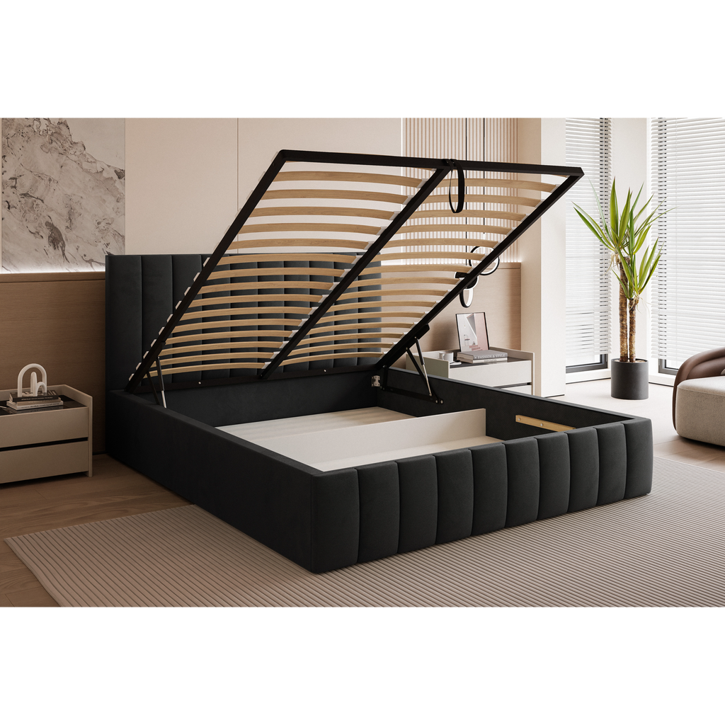 Łóżko tapicerowane VELORIA PANEL SOFT 120–200x200 z wysokim zagłówkiem