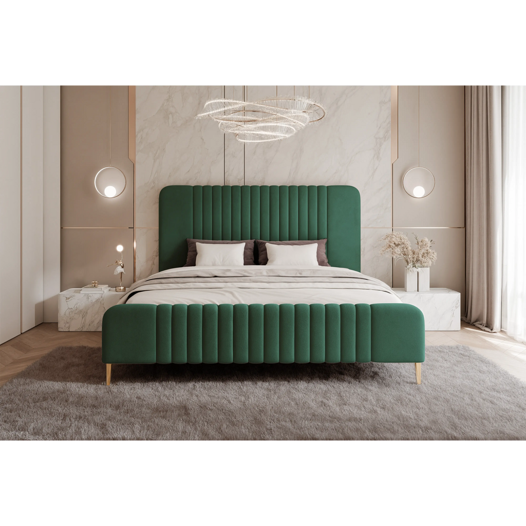 Łóżko tapicerowane Lunara SLIM na nóżkach - Tkanina Dream Velvet