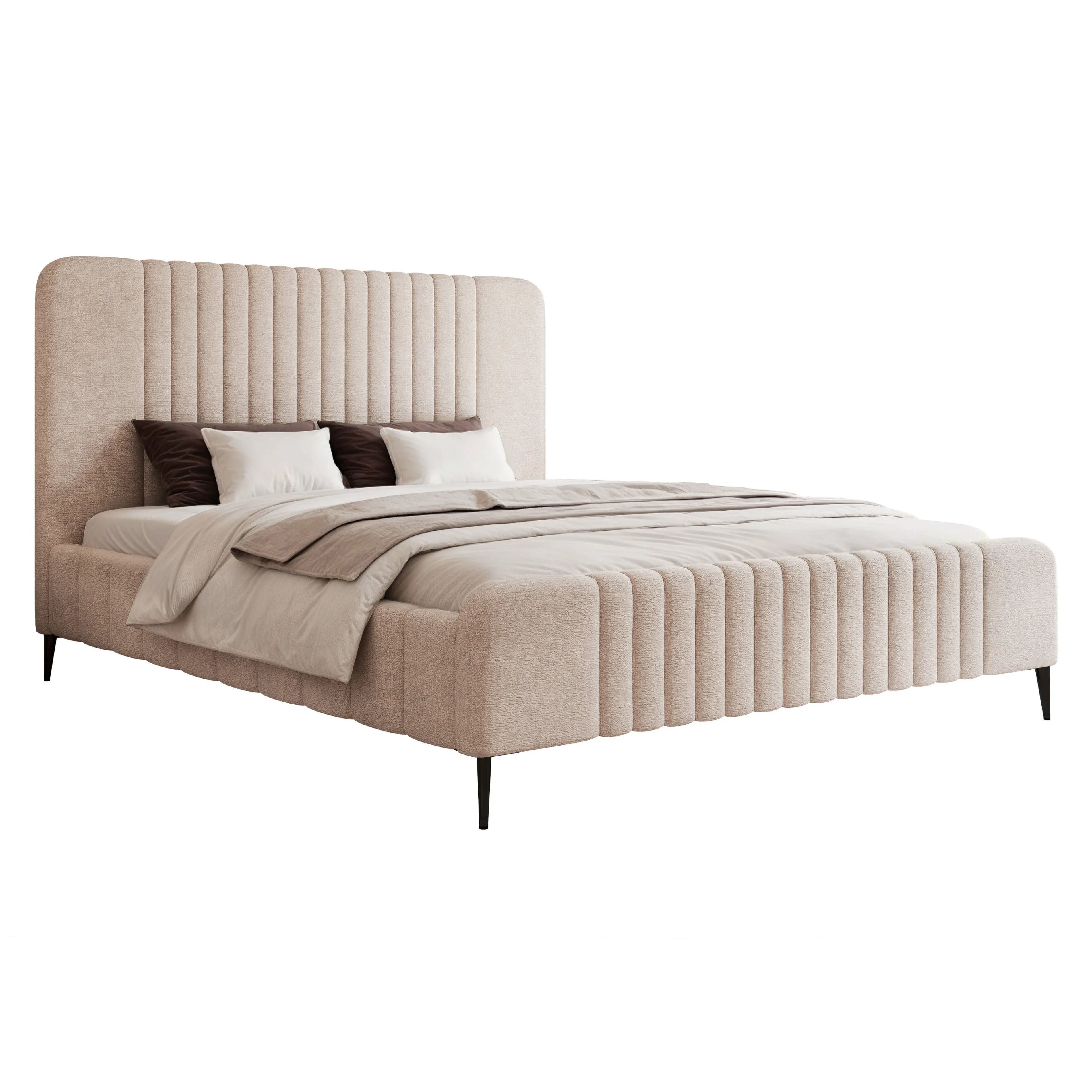 Łóżko tapicerowane Lunara SLIM na nóżkach - Tkanina Perfect Harmony