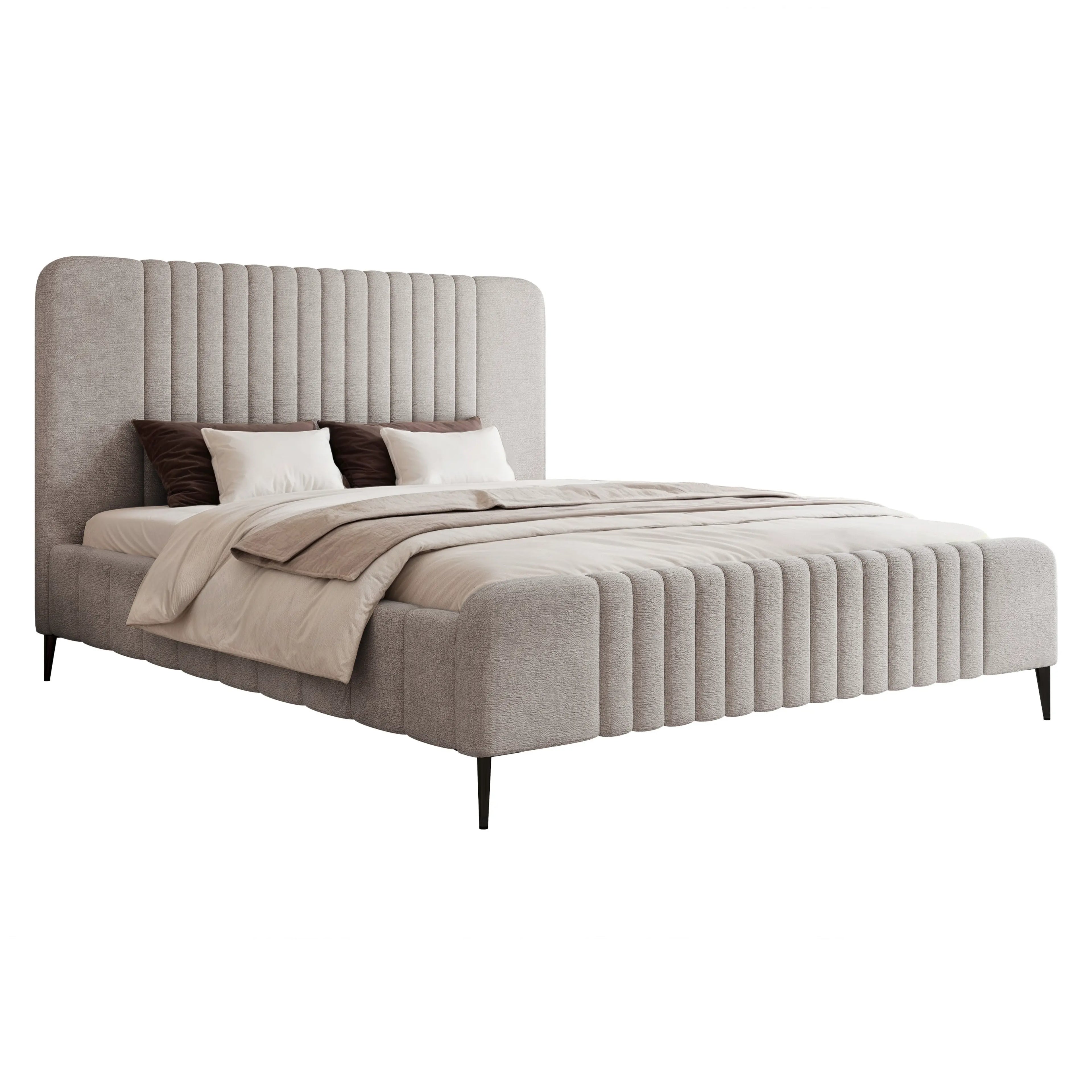 Łóżko tapicerowane Lunara SLIM na nóżkach - Tkanina Perfect Harmony