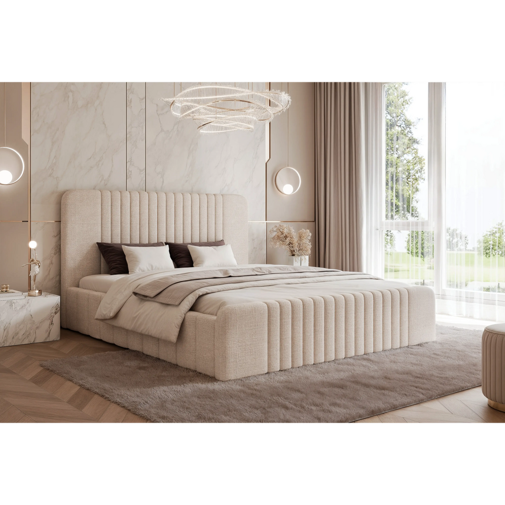Łóżko tapicerowane LUNARA SLIM - Tkanina Cremona