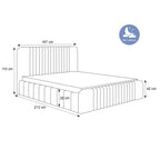 Łóżko tapicerowane LUNARA SLIM - Tkanina Dream Velvet