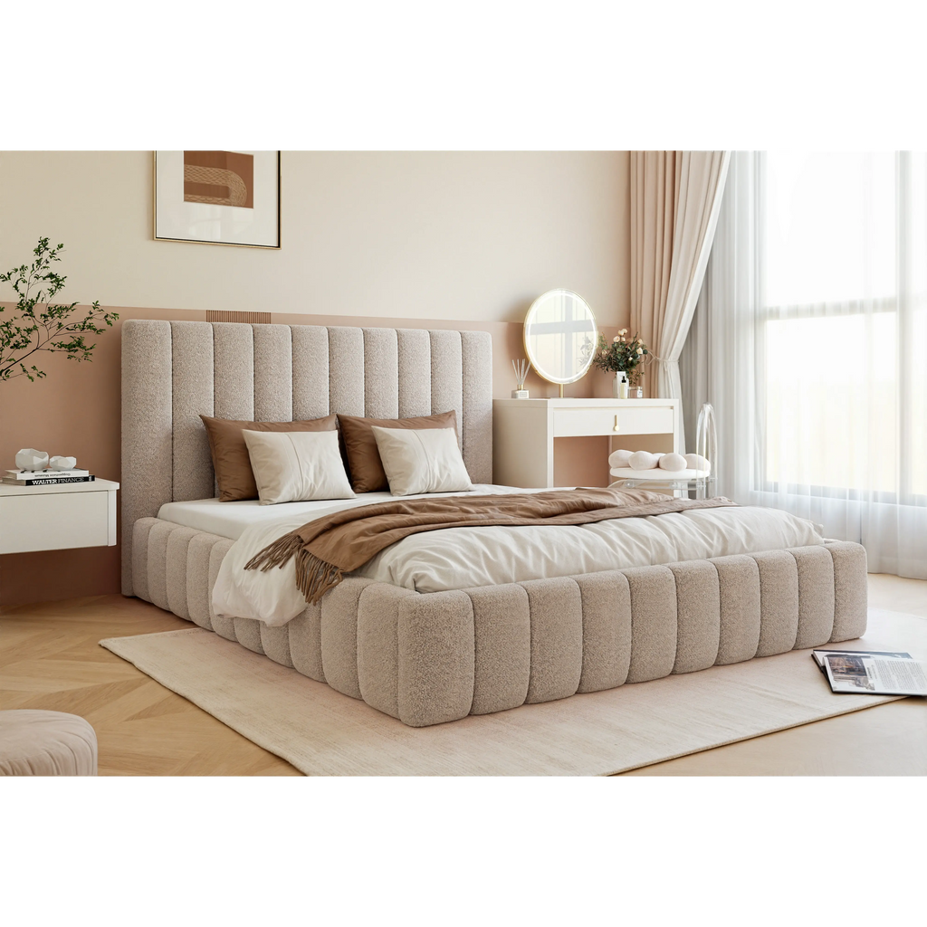 Łóżko tapicerowane MONTEO SLIM - Tkanina Abriamo