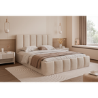 Łóżko tapicerowane LUNERA PANEL SOFT 120–200x200 z wysokim zagłówkiem