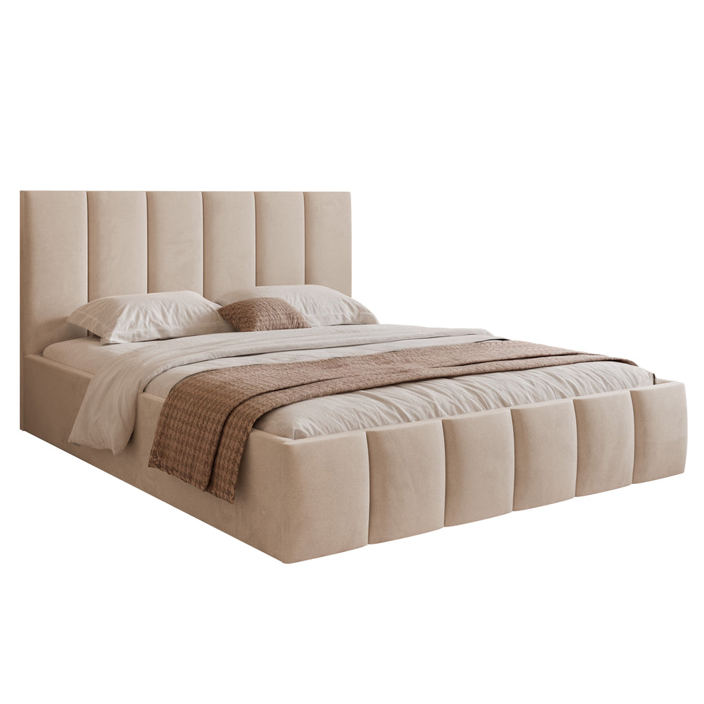 Łóżko tapicerowane LUNERA PANEL SOFT 120–200x200 z wysokim zagłówkiem