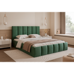 Łóżko tapicerowane LUNERA PANEL SOFT 120–200x200 z wysokim zagłówkiem