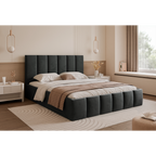 Łóżko tapicerowane LUNERA PANEL SOFT 120–200x200 z wysokim zagłówkiem