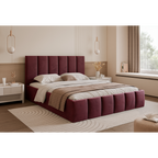Łóżko tapicerowane LUNERA PANEL SOFT 120–200x200 z wysokim zagłówkiem