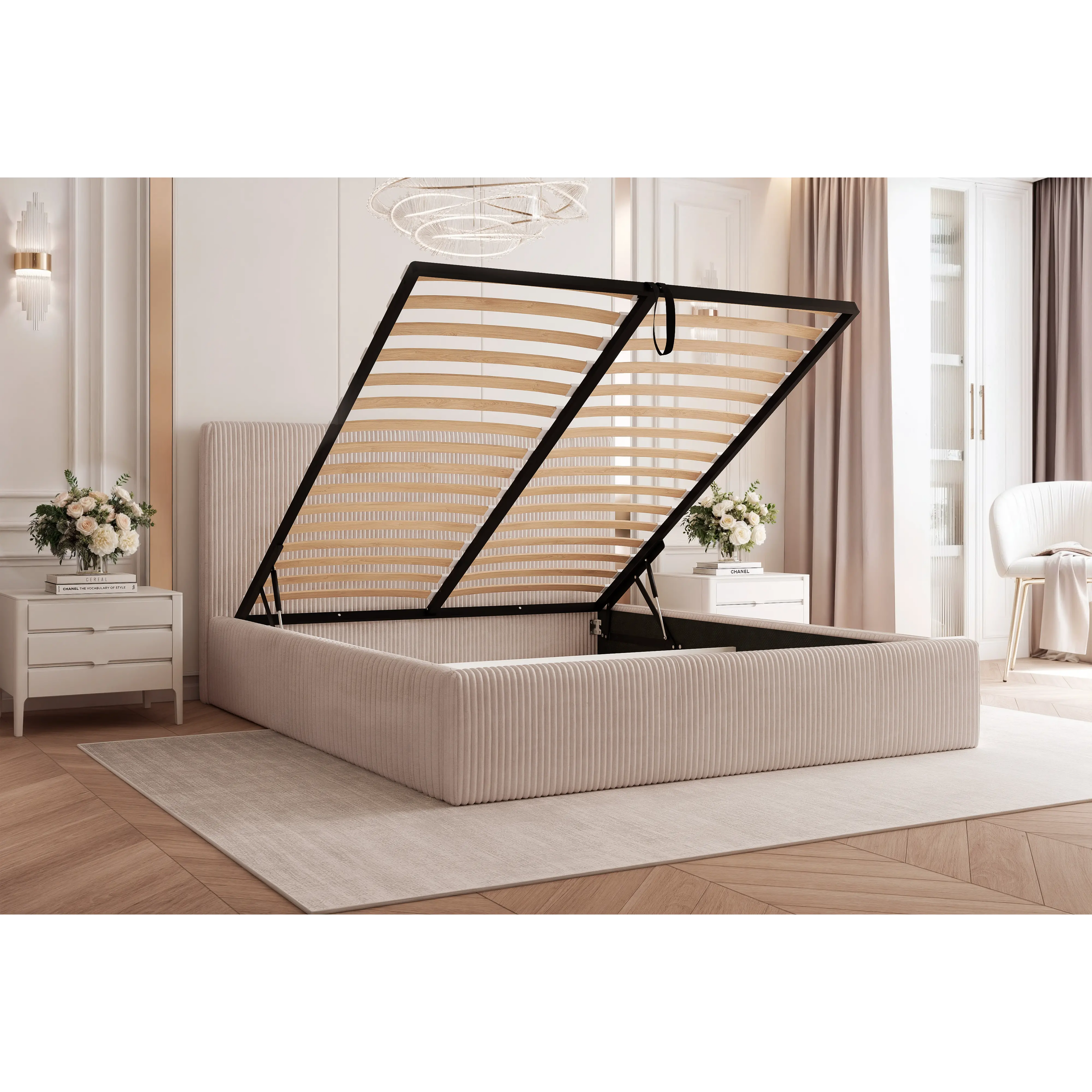 Łóżko tapicerowane VELORA SLIM - Tkanina Poso