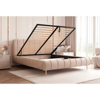 Łóżko tapicerowane LUMIÈRE Roll SLIM na nóżkach - Tkanina Dream Velvet