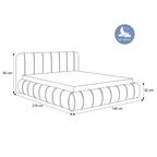 Łóżko tapicerowane LUMIÈRE Roll SLIM - Tkanina Dream Velvet