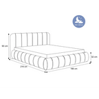 Łóżko tapicerowane LUMIÈRE Roll SLIM - Tkanina Dream Velvet