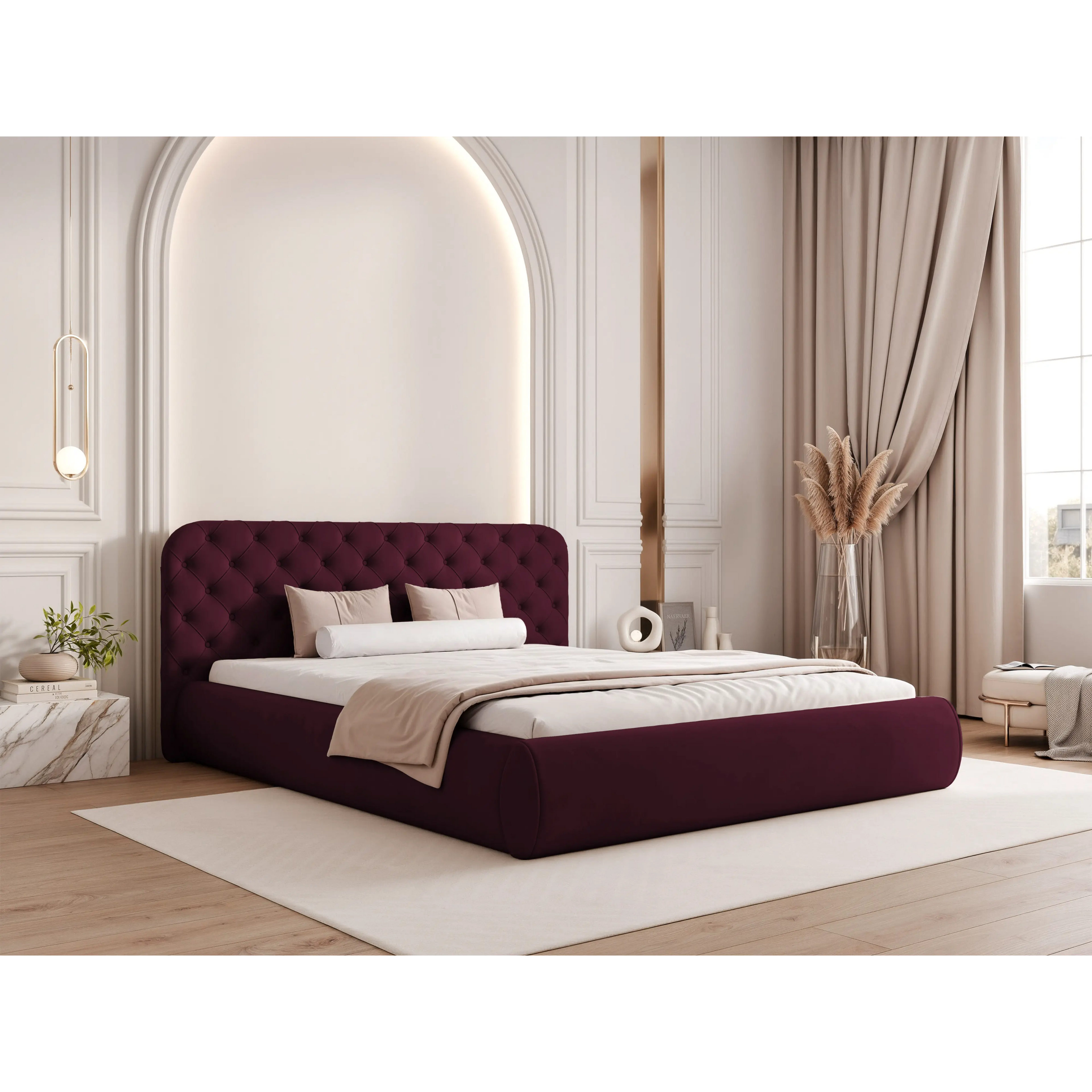 Łóżko tapicerowane CELESTE SLIM - Tkanina Matt Velvet