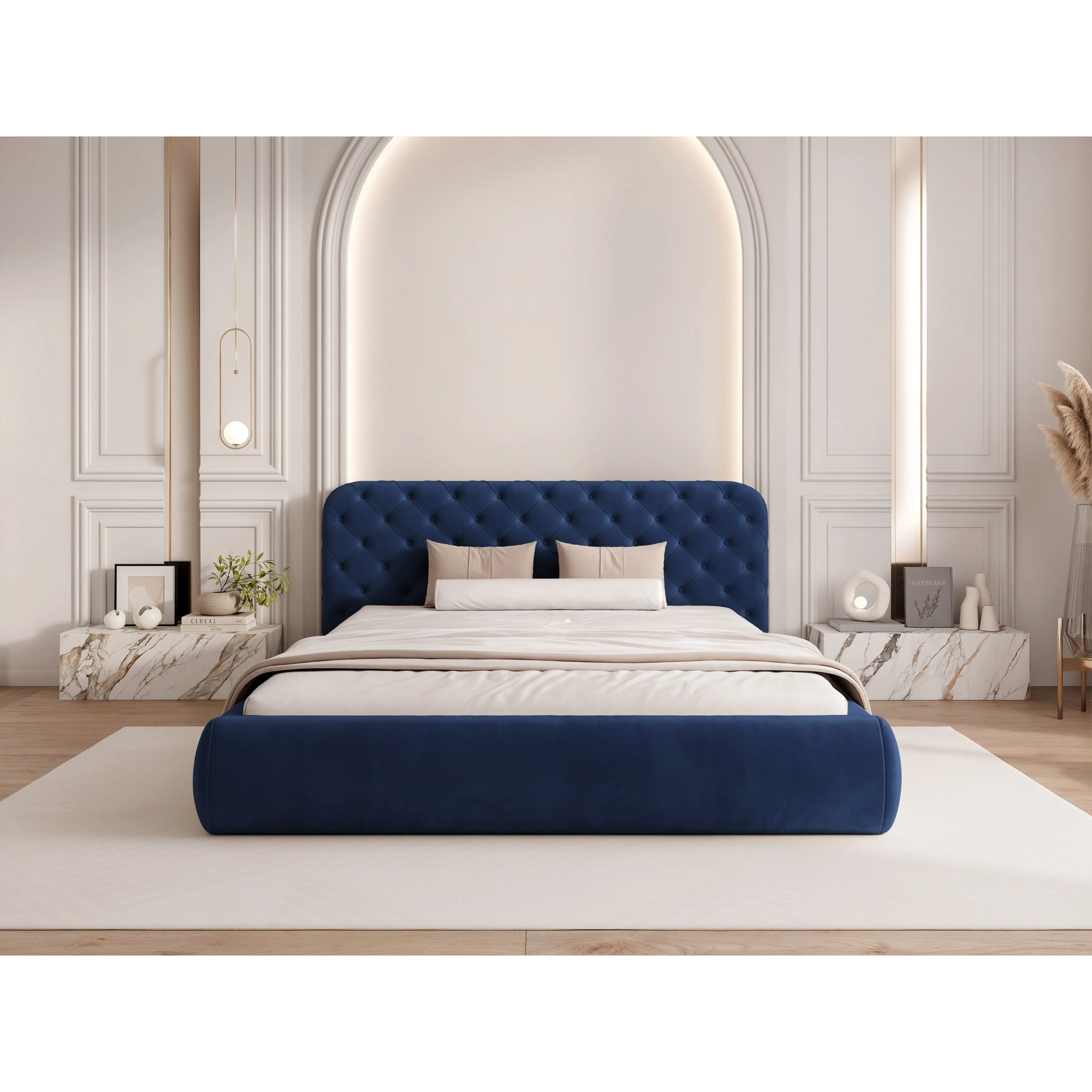 Łóżko tapicerowane CELESTE SLIM - Tkanina Matt Velvet