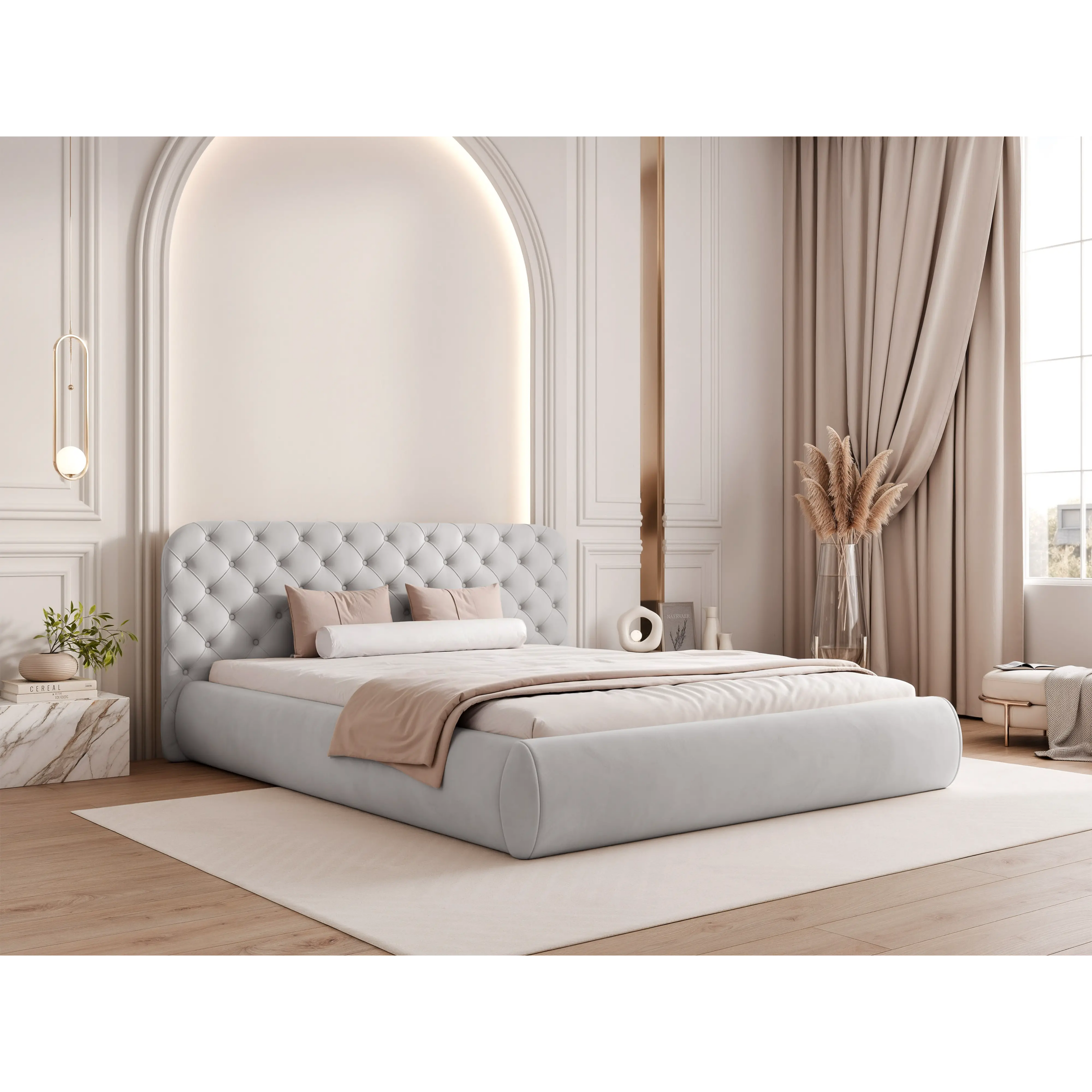 Łóżko tapicerowane CELESTE SLIM - Tkanina Matt Velvet