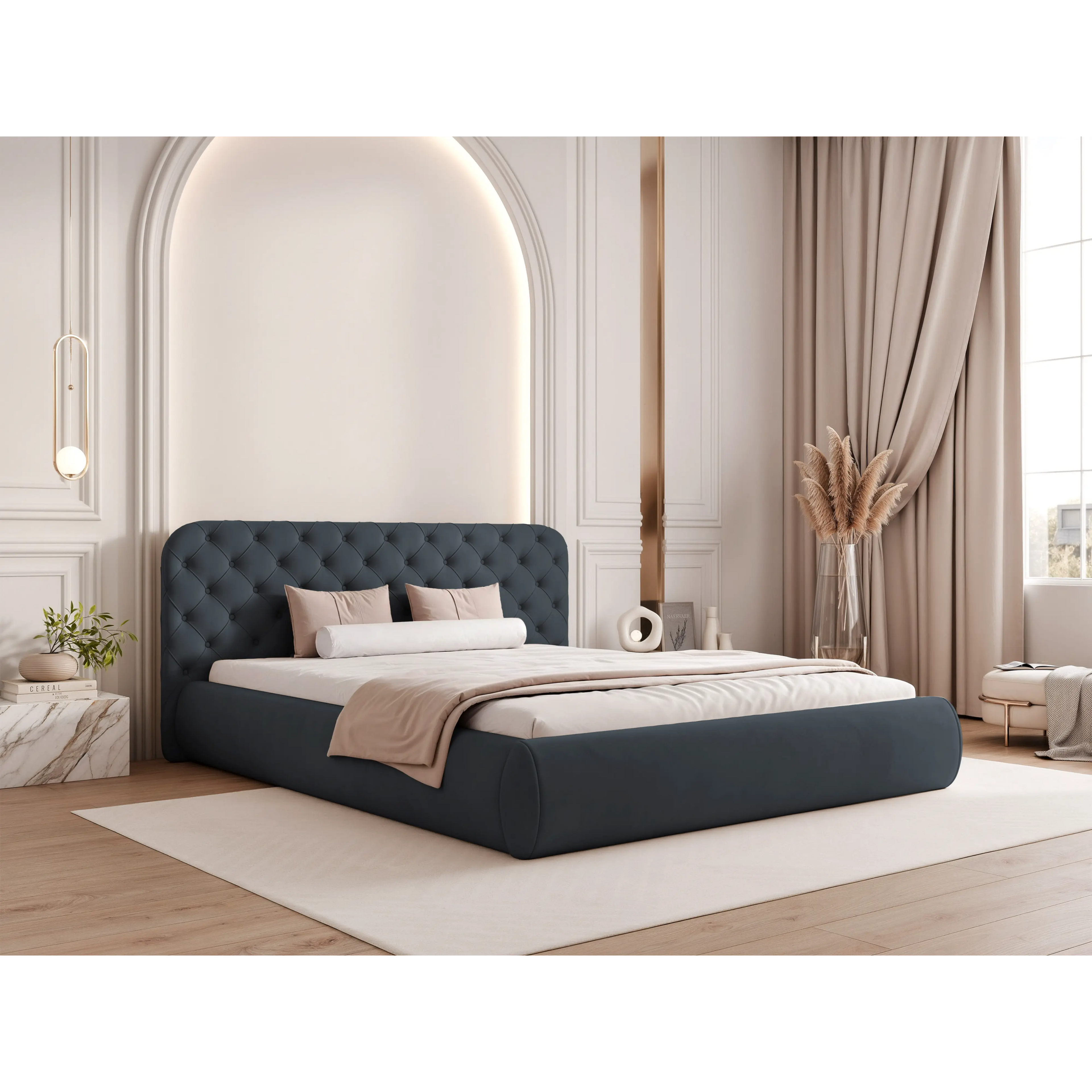 Łóżko tapicerowane CELESTE SLIM - Tkanina Matt Velvet