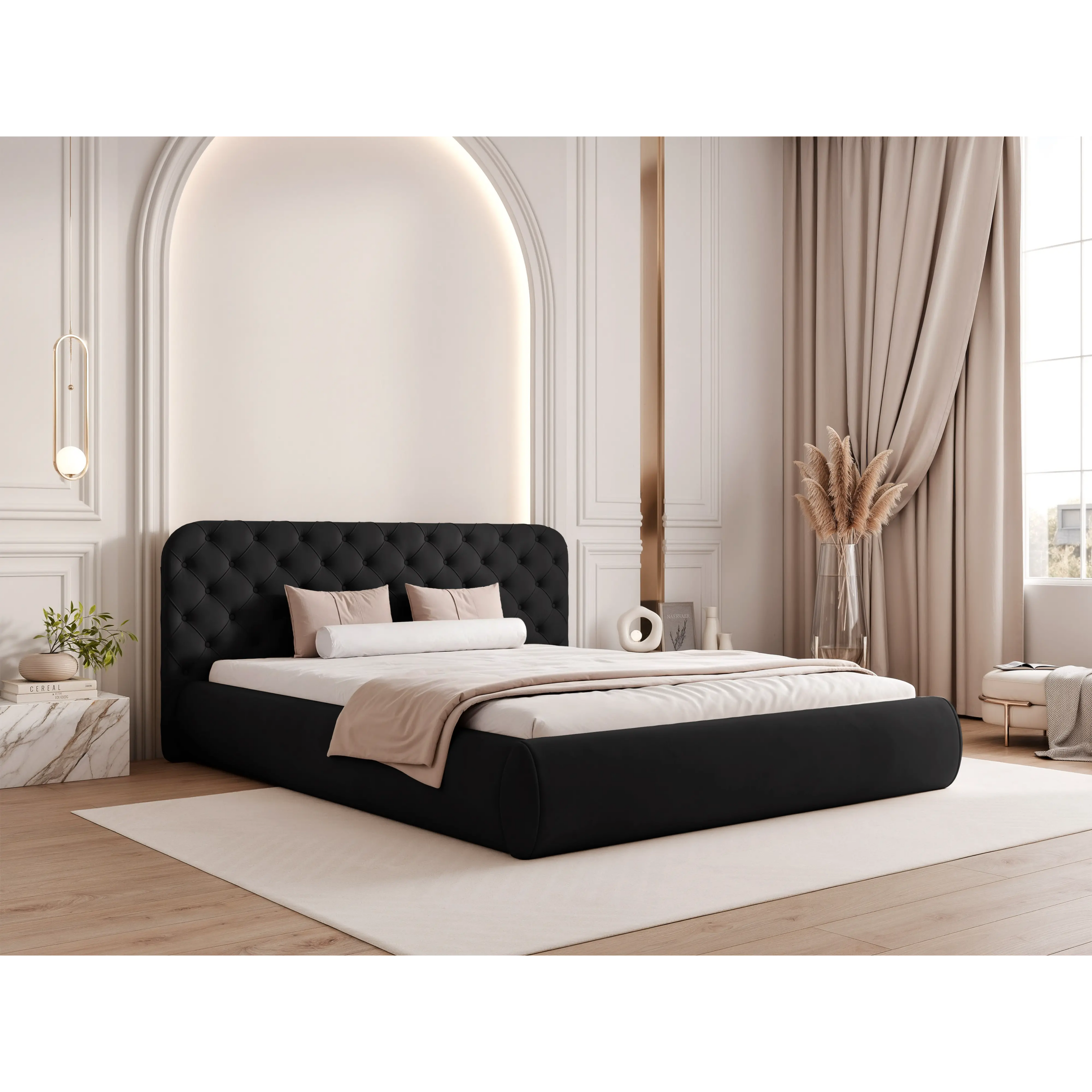 Łóżko tapicerowane CELESTE SLIM - Tkanina Matt Velvet