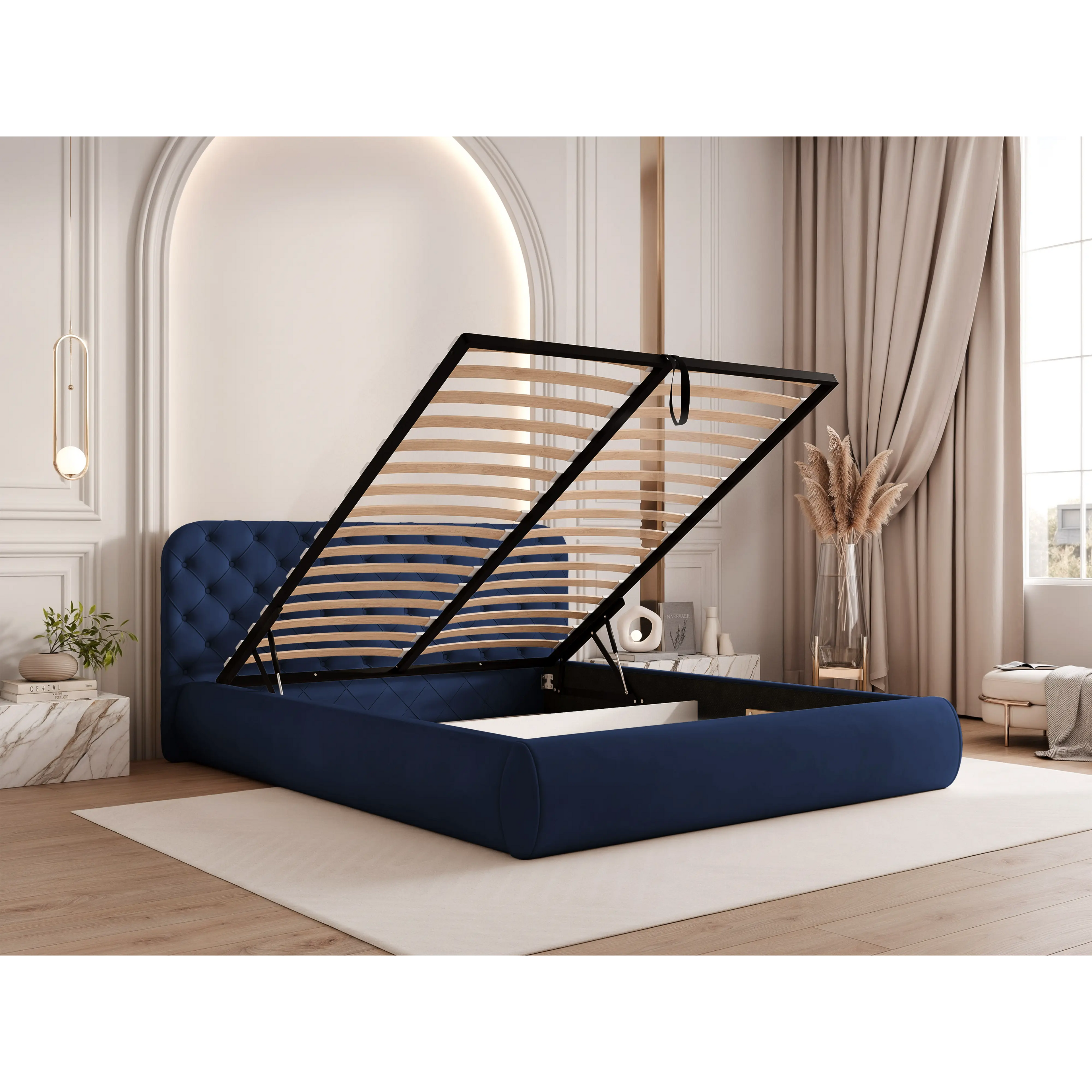 Łóżko tapicerowane CELESTE SLIM - Tkanina Matt Velvet