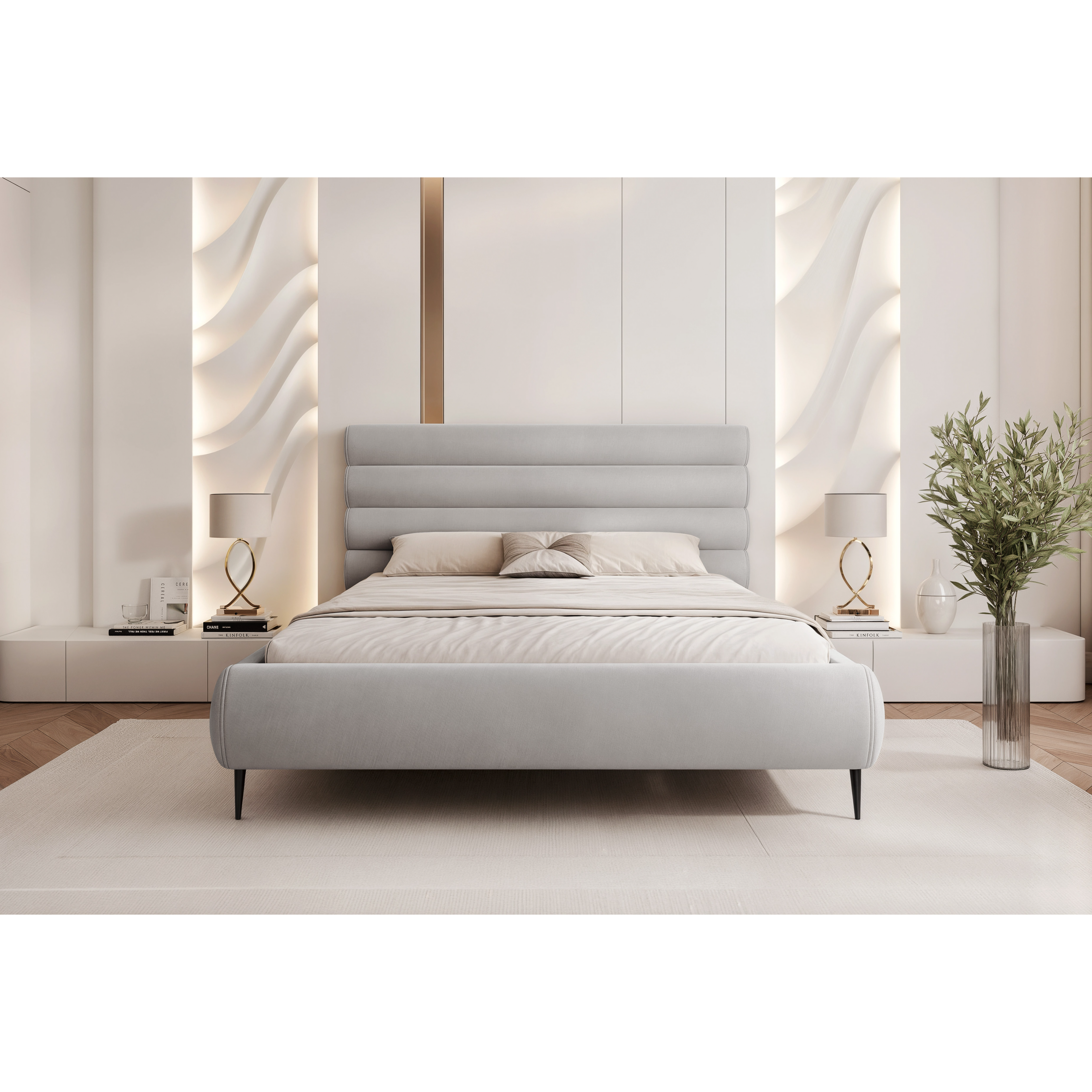 Łóżko tapicerowane VELARO SOFT ROLL AIR na nóżkach 120–200x200