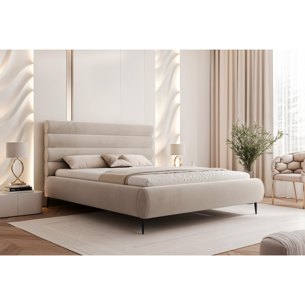 Łóżko tapicerowane VELARO SOFT ROLL AIR na nóżkach 120–200x200