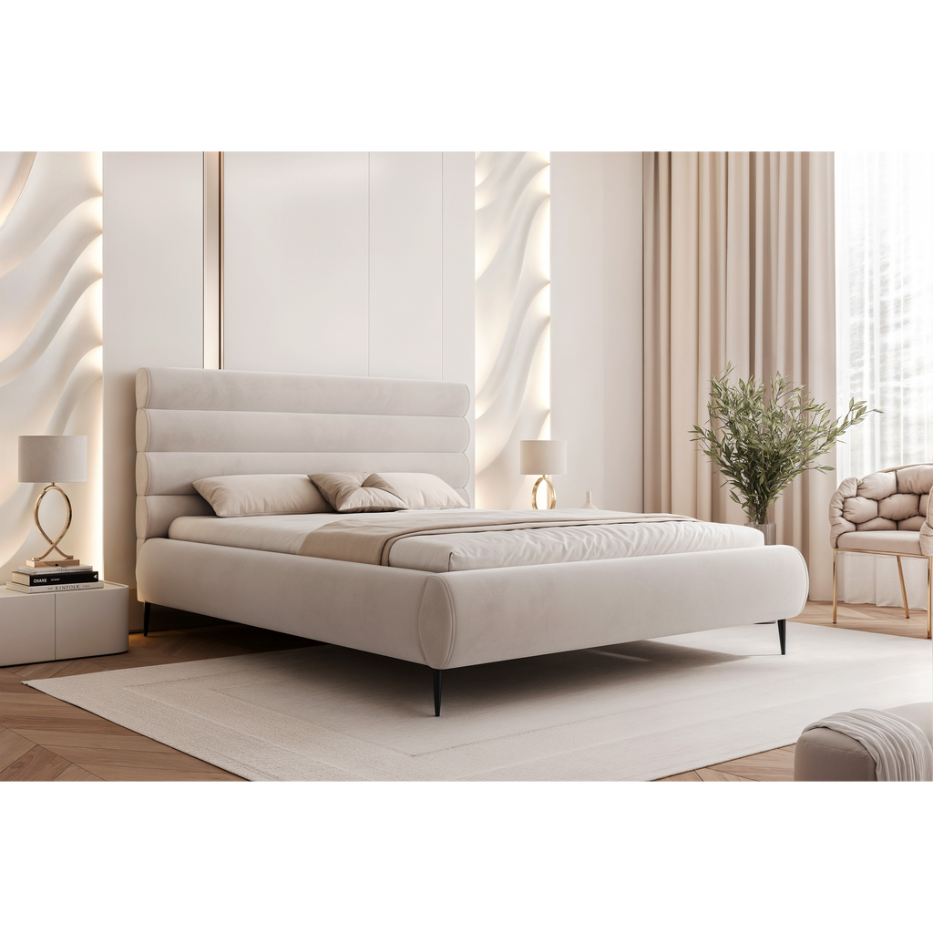 Łóżko tapicerowane VELARO SOFT ROLL AIR na nóżkach 120–200x200