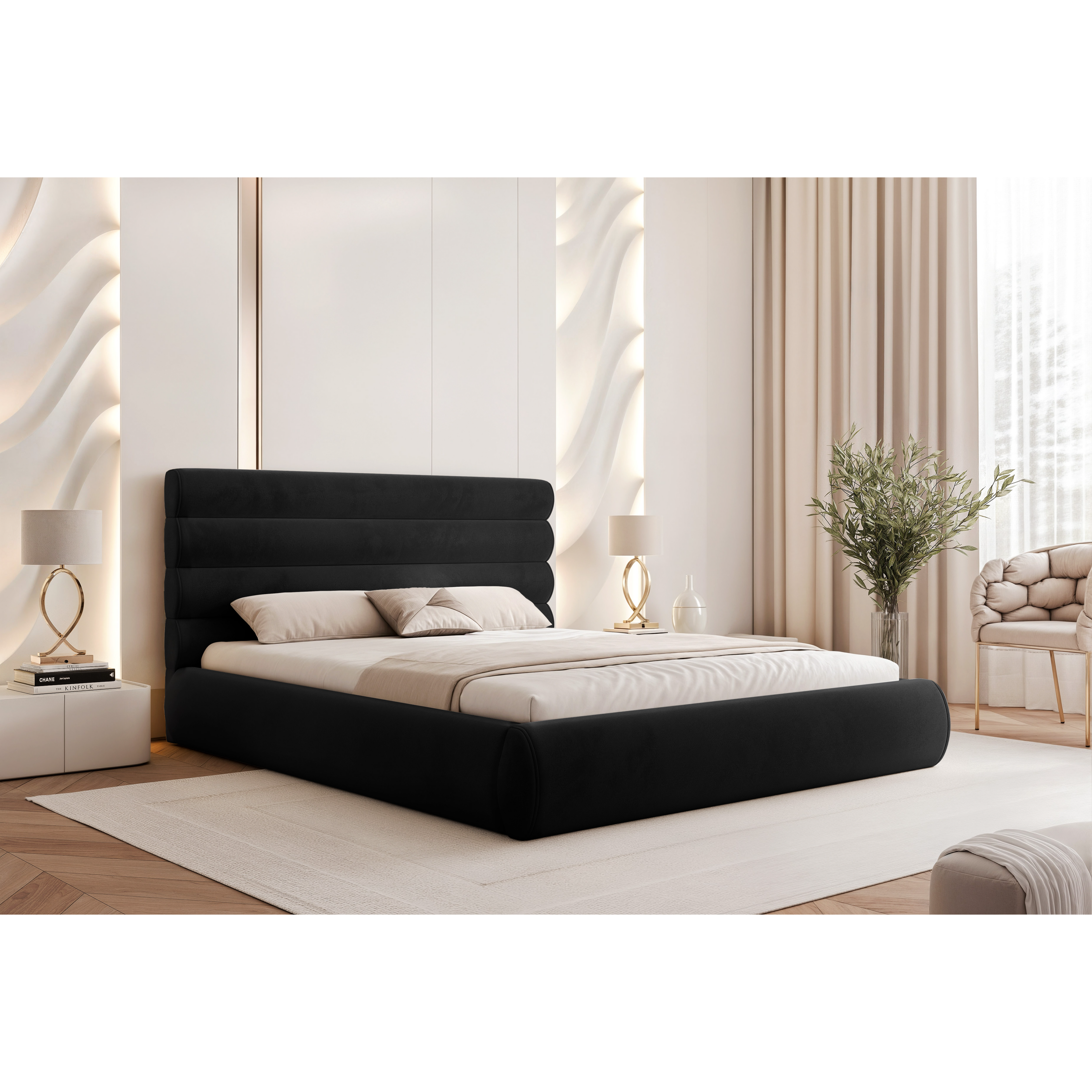 Łóżko tapicerowane VELARO SOFT ROLL 120–200x200