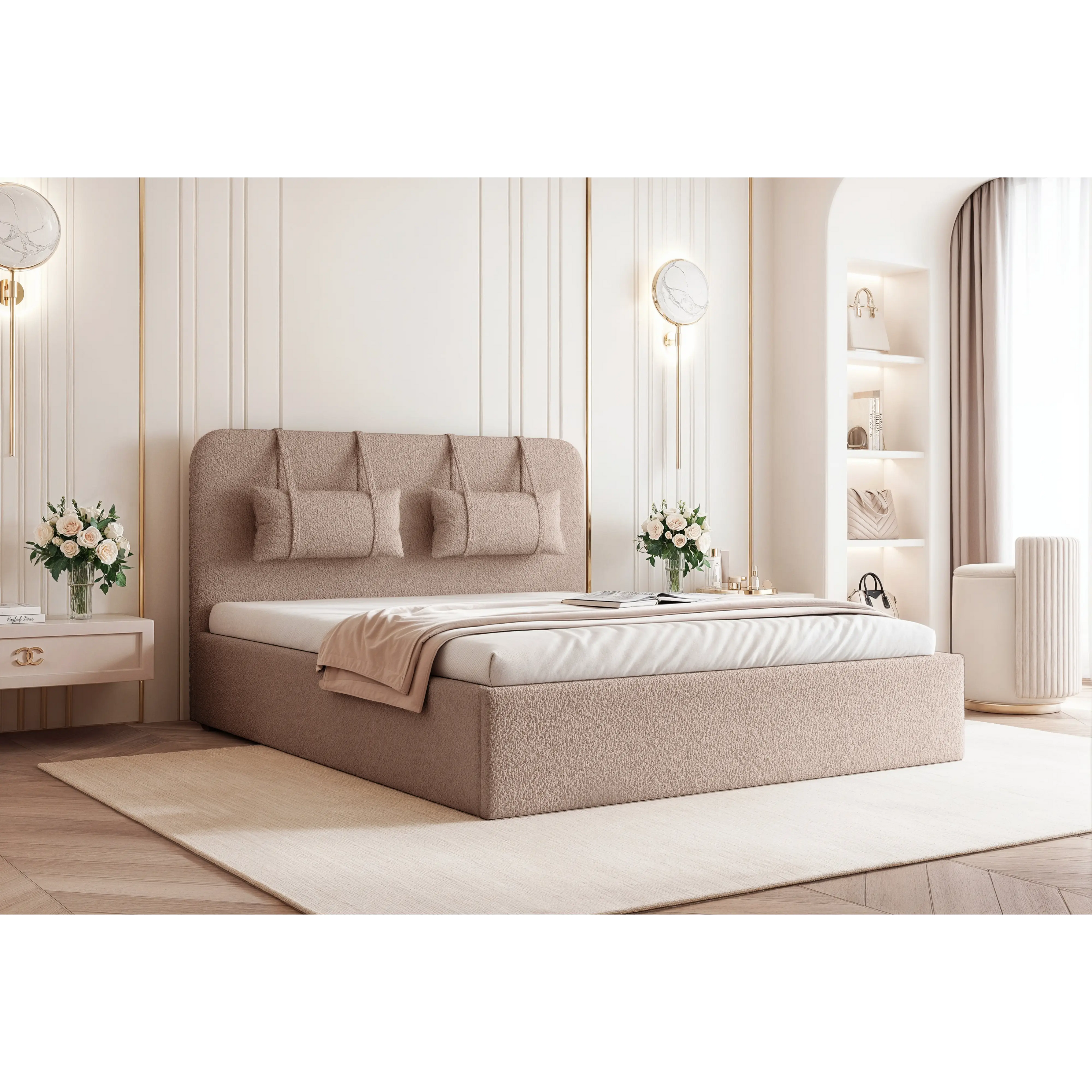 Łóżko tapicerowane AURELIA SLIM - Tkanina Anthology