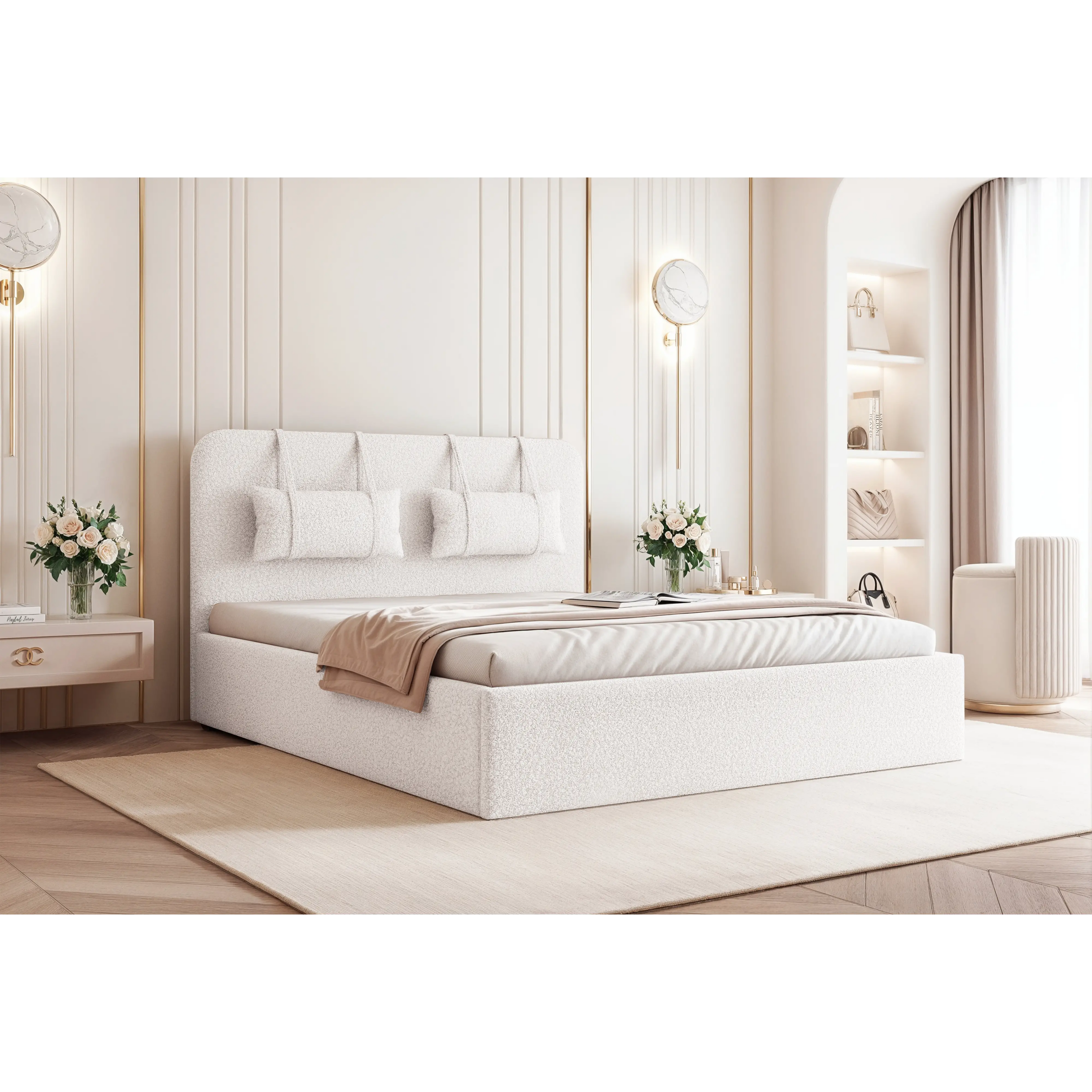 Łóżko tapicerowane AURELIA SLIM - Tkanina Quelle