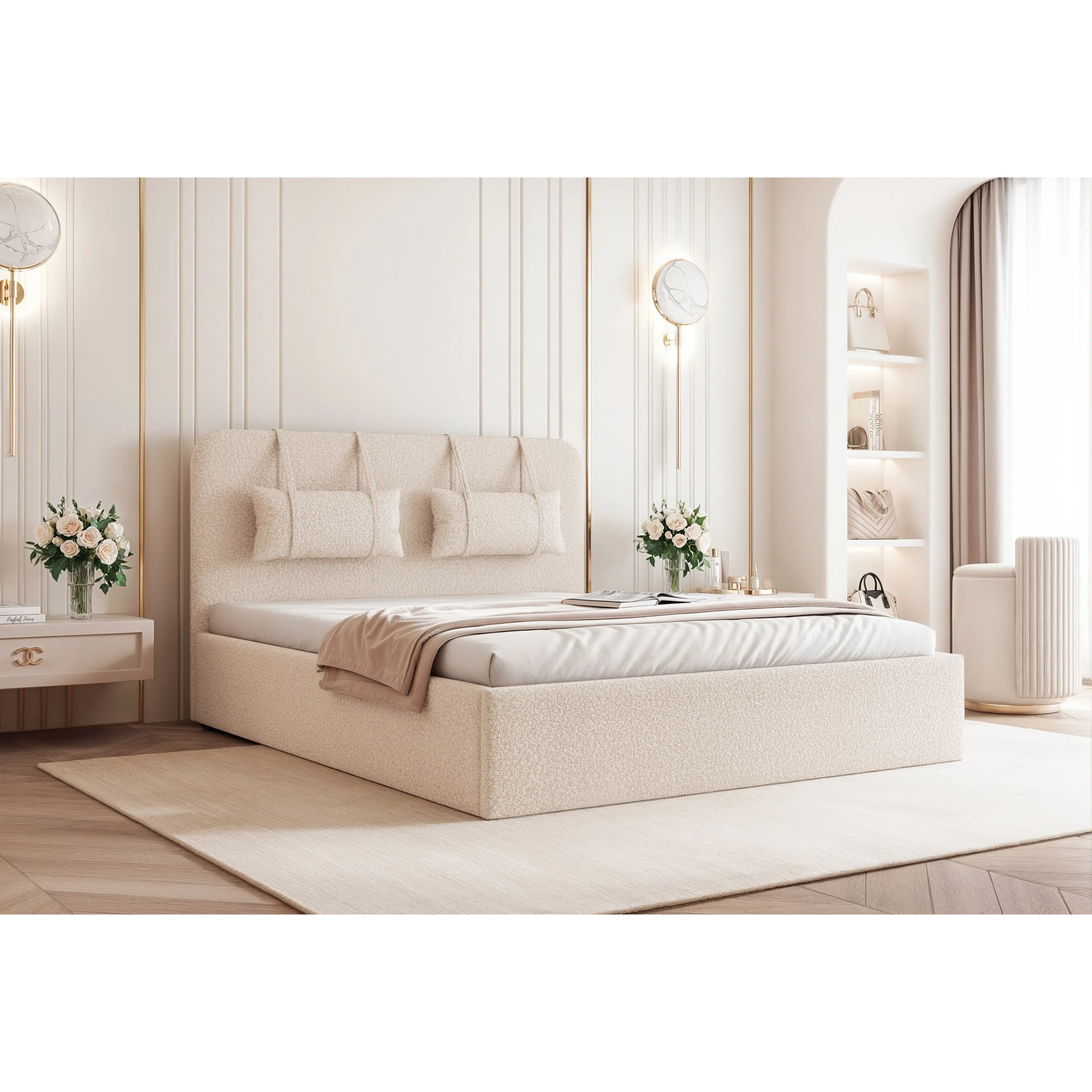 Łóżko tapicerowane AURELIA SLIM - Tkanina Quelle