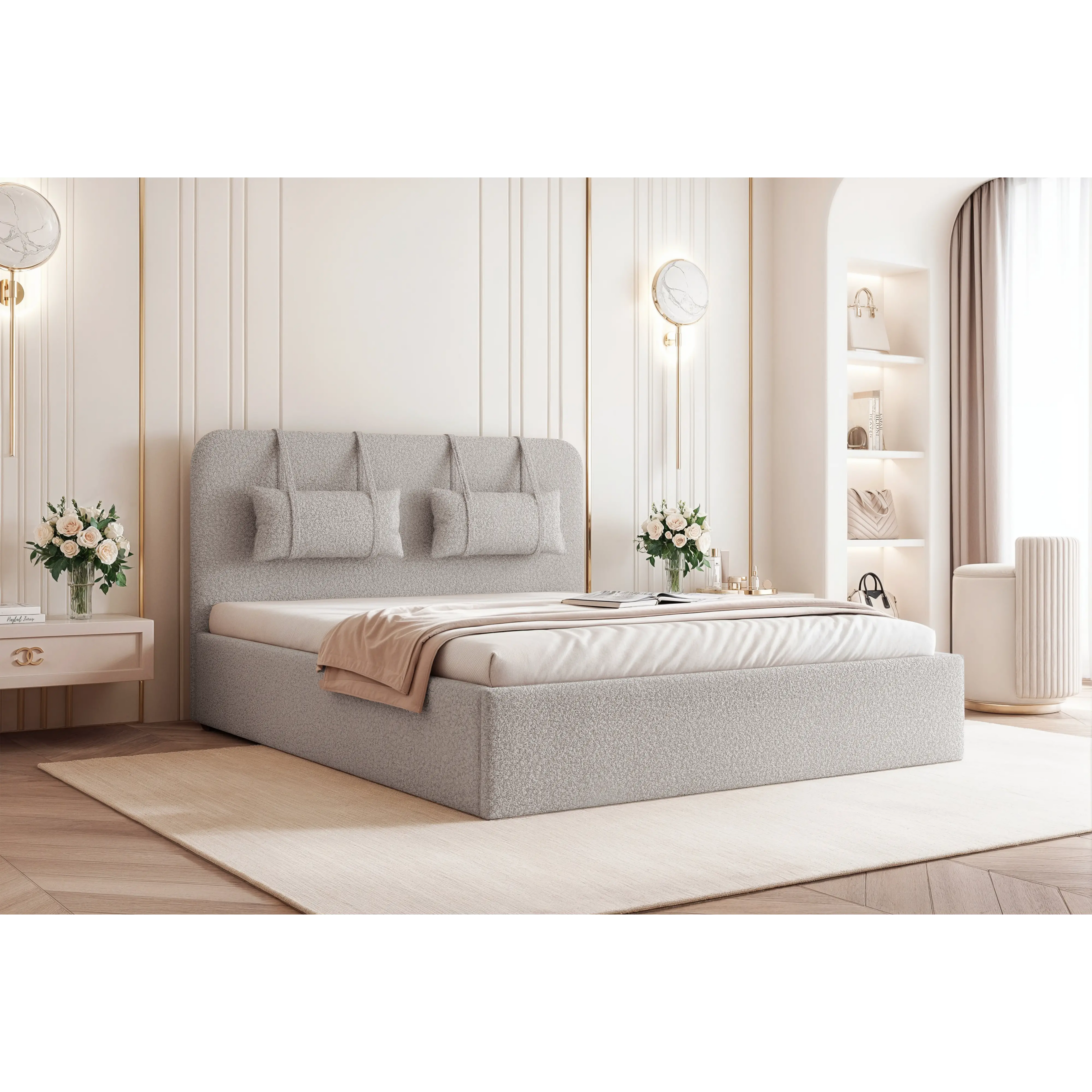 Łóżko tapicerowane AURELIA SLIM - Tkanina Quelle