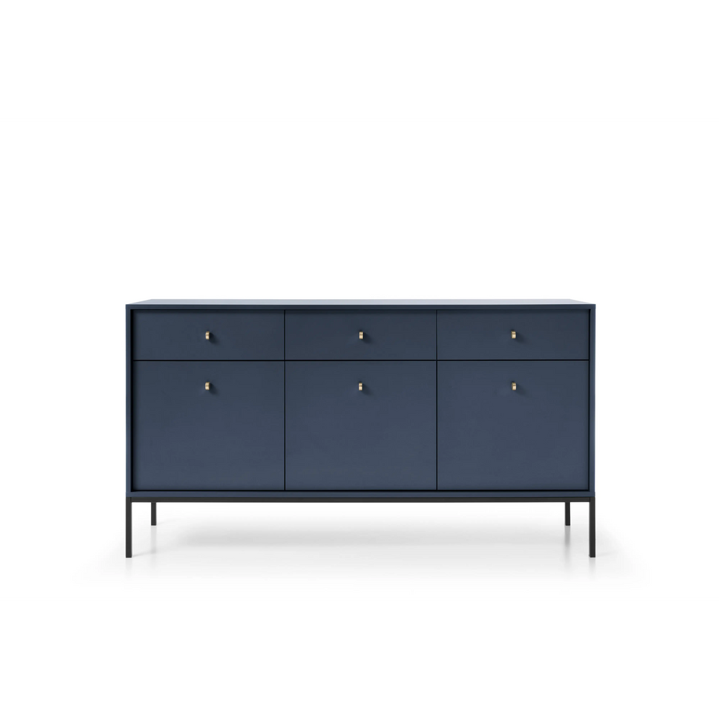 Komoda Trzydrzwiowa z Szufladami Granat MKSZ154 MONO